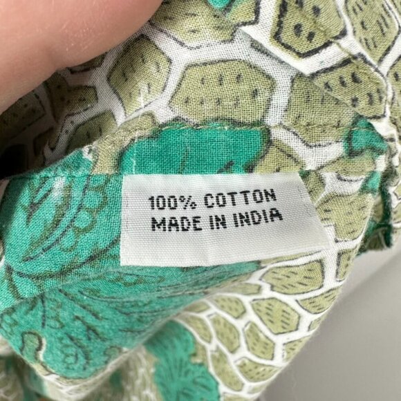 Roberta Roller Rabbit Green‎ Mini Shirt Dress Palm Leaf Cotton Classic Preppy - Picture 7 of 8